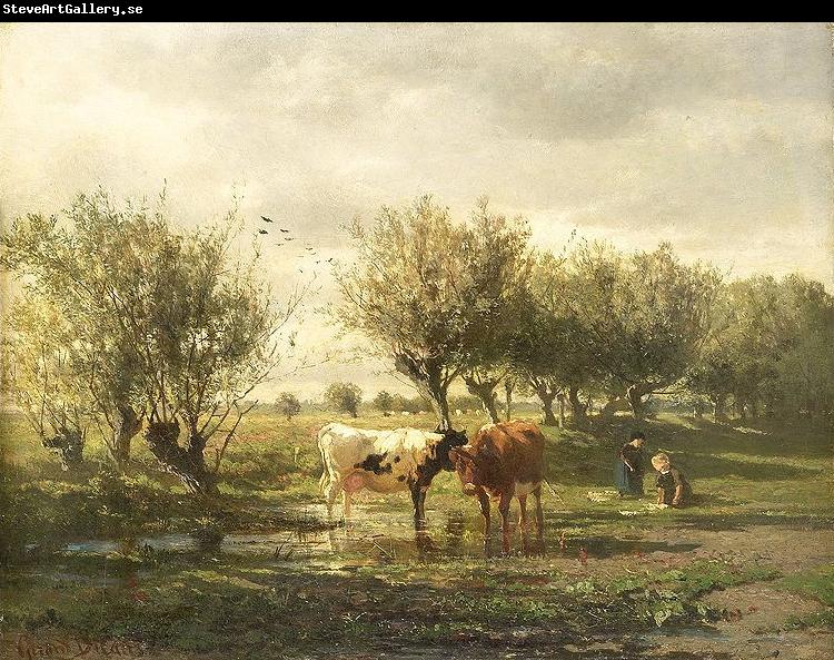 Gerard Bilders Cows at a pond